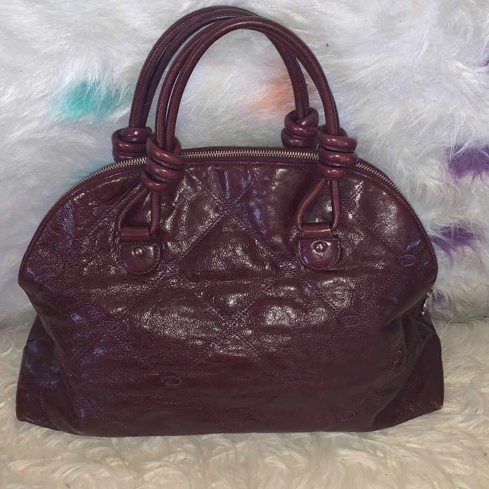 Oscar de la Renta eggplant colored bag
